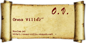 Onea Villő névjegykártya